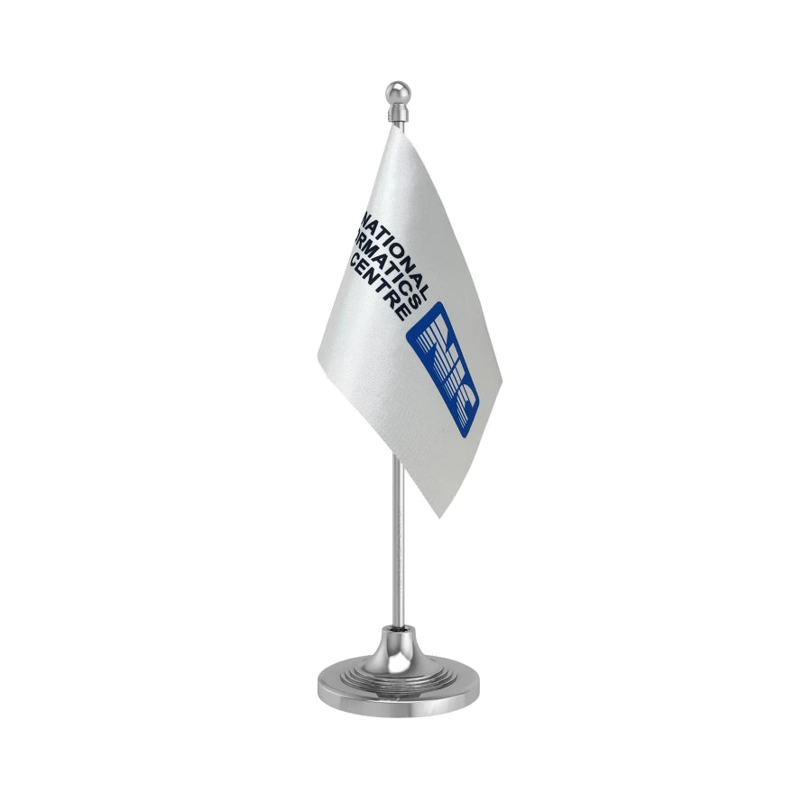 NIA National Investigation Agency Table Flag of 4in x 6in With A Heavy Plastic Base