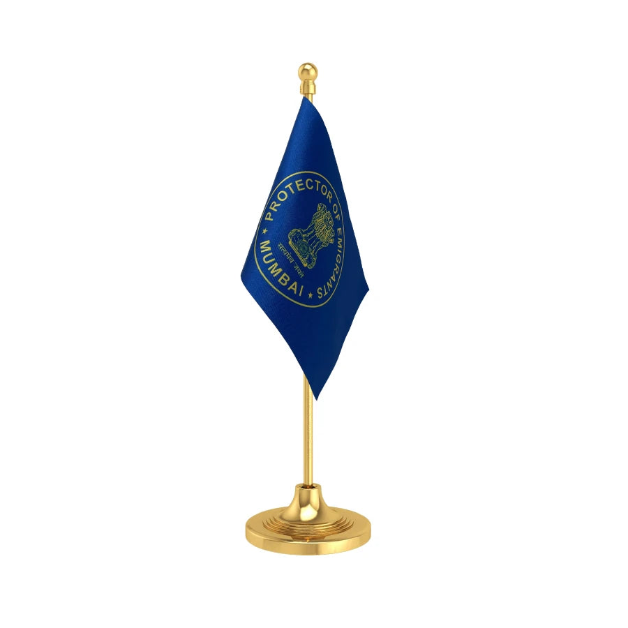 POE Protector of Emigrants Table Flag of 4in x 6in With A Heavy Plastic Base