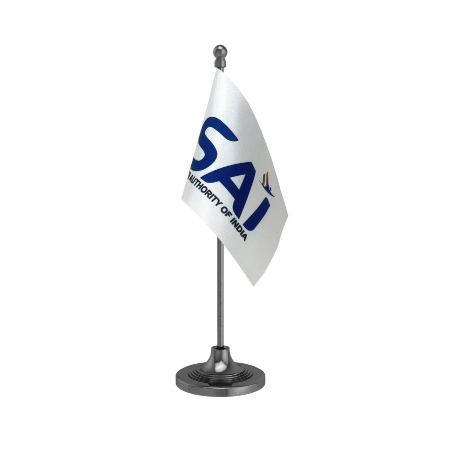 SAI Sports Authority Table Flag of 4in x 6in With A Heavy Plastic Base