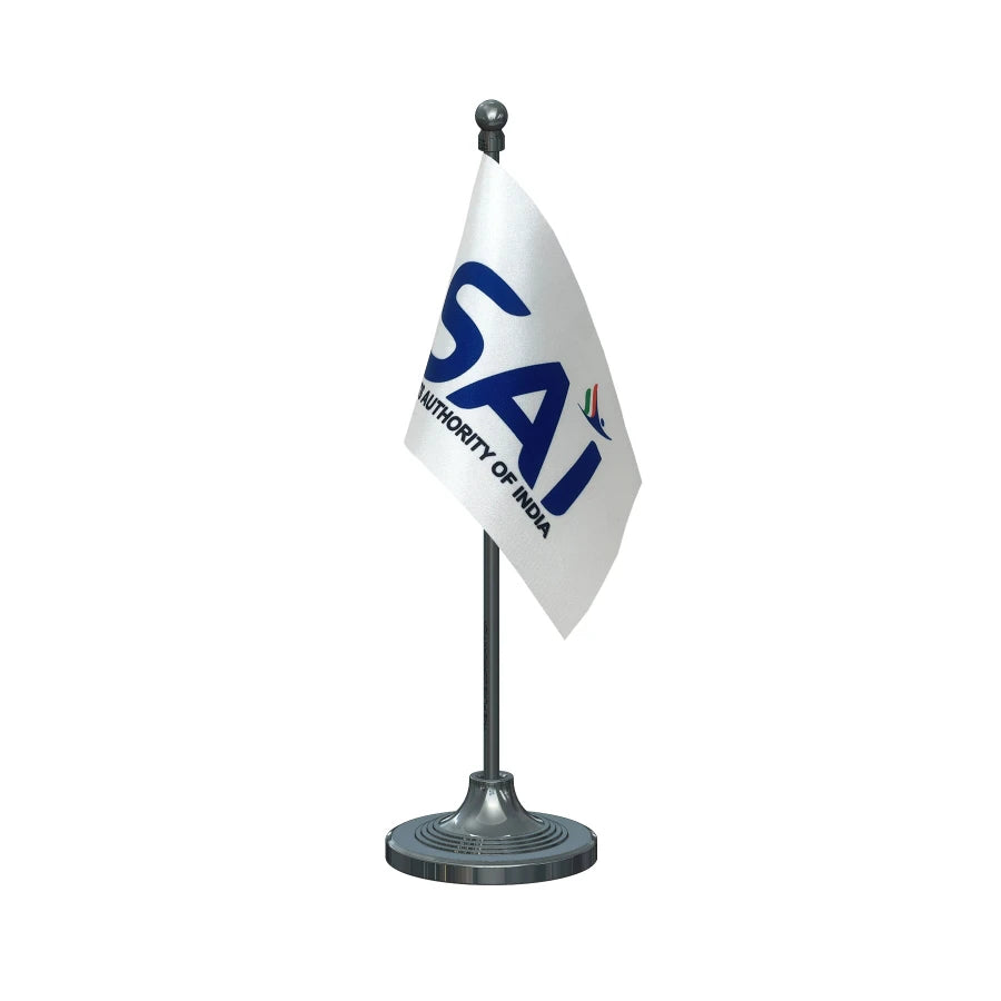 SAI Sports Authority Table Flag of 4in x 6in With A Heavy Plastic Base