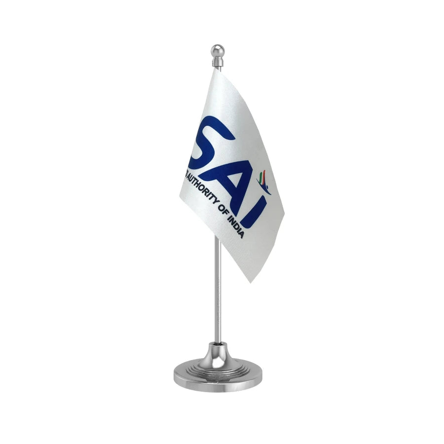 SAI Sports Authority Table Flag of 4in x 6in With A Heavy Plastic Base