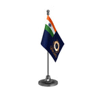 Indian Coast Guard Table Flag of 4in x 6in With A Heavy Plastic Base