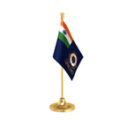 Indian Coast Guard Table Flag of 4in x 6in With A Heavy Plastic Base