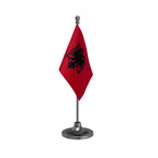 Albania Table Flag of 4in x 6in With A Heavy Plastic Base