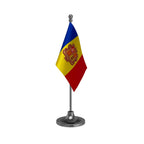 Andorra Table Flag of 4in x 6in With A Heavy Plastic Base
