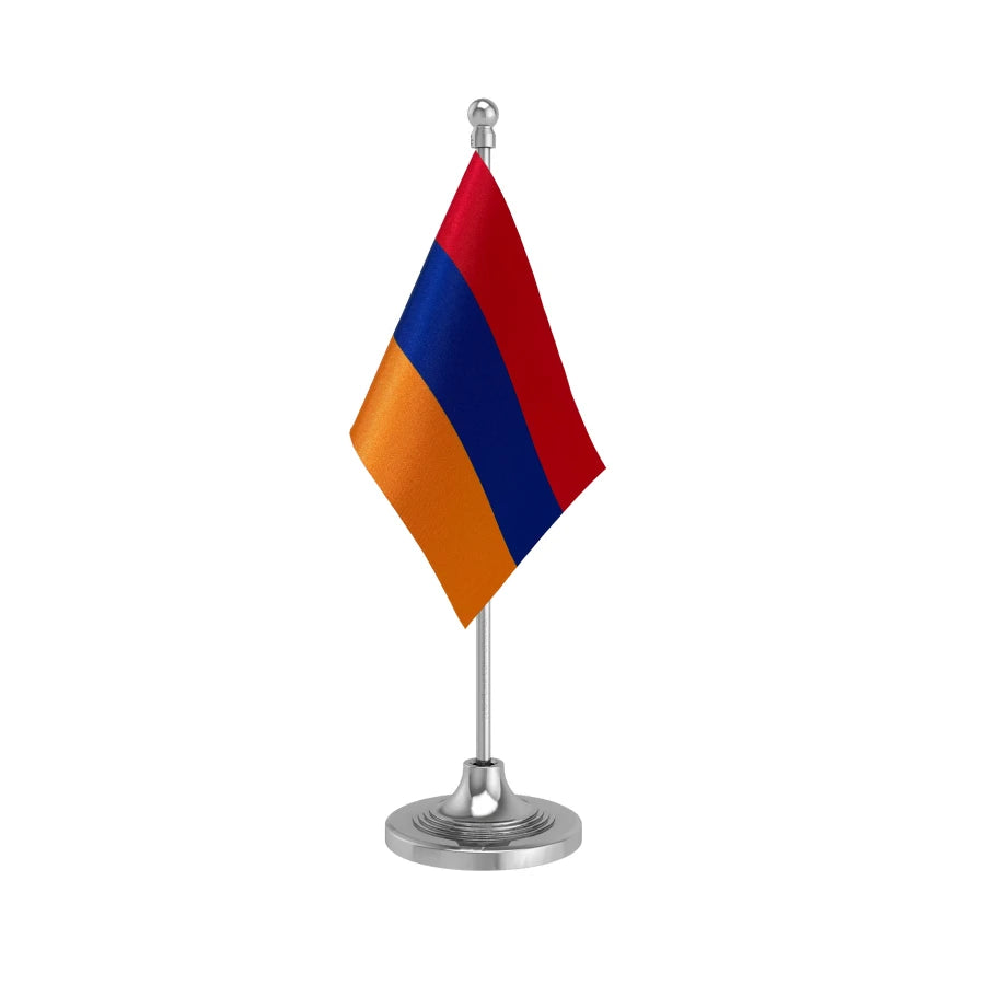 Armenia Table Flag of 4in x 6in With A Heavy Plastic Base