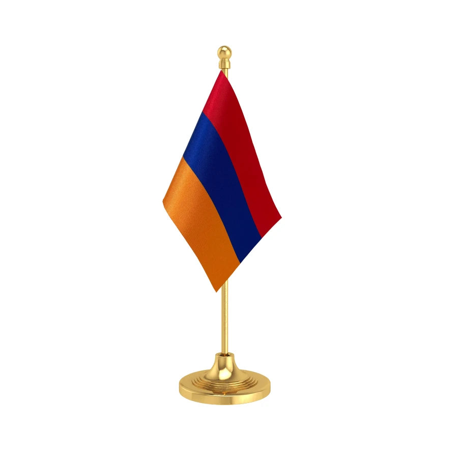 Armenia Table Flag of 4in x 6in With A Heavy Plastic Base