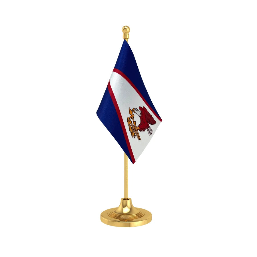 American Samoa Table Flag of 4in x 6in With A Heavy Plastic Base