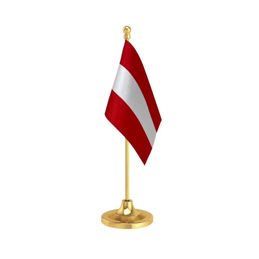 Austria Table Flag of 4in x 6in With A Heavy Plastic Base