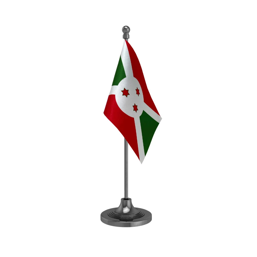 Burundi Table Flag of 4in x 6in With A Heavy Plastic Base