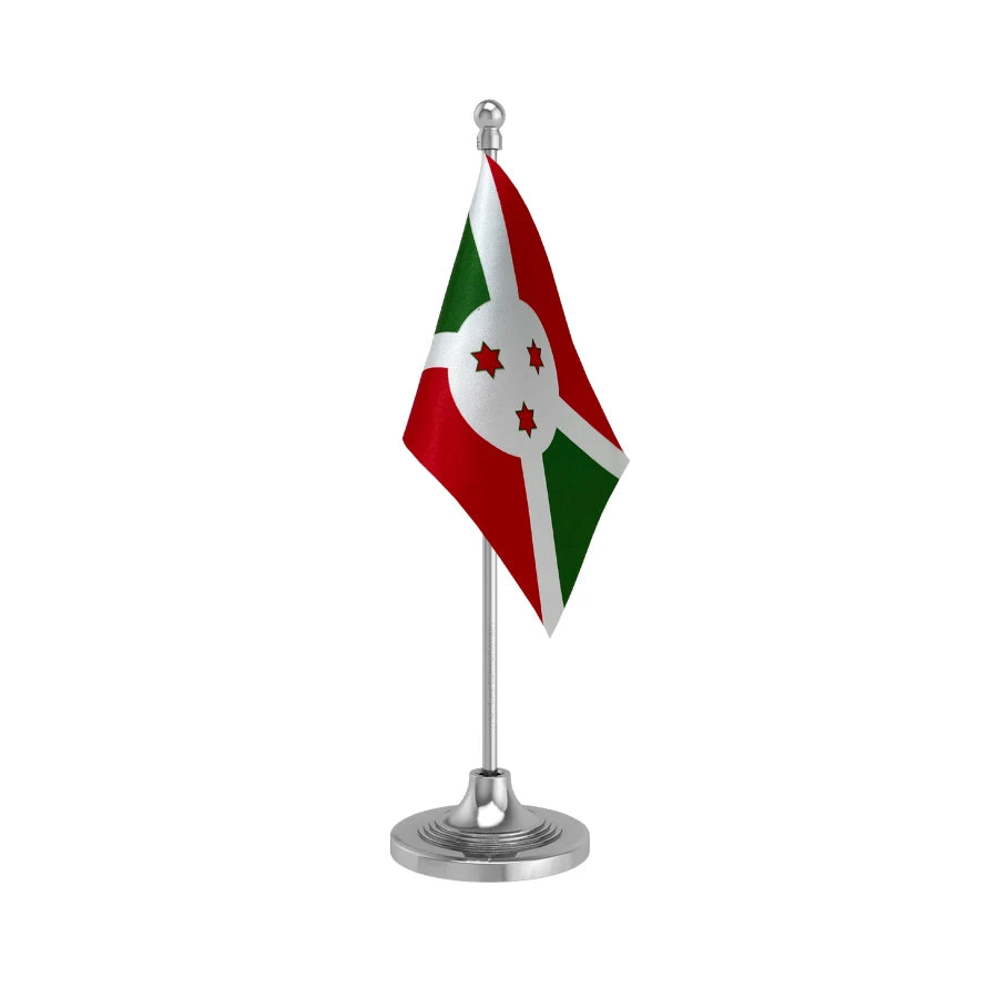 Burundi Table Flag of 4in x 6in With A Heavy Plastic Base