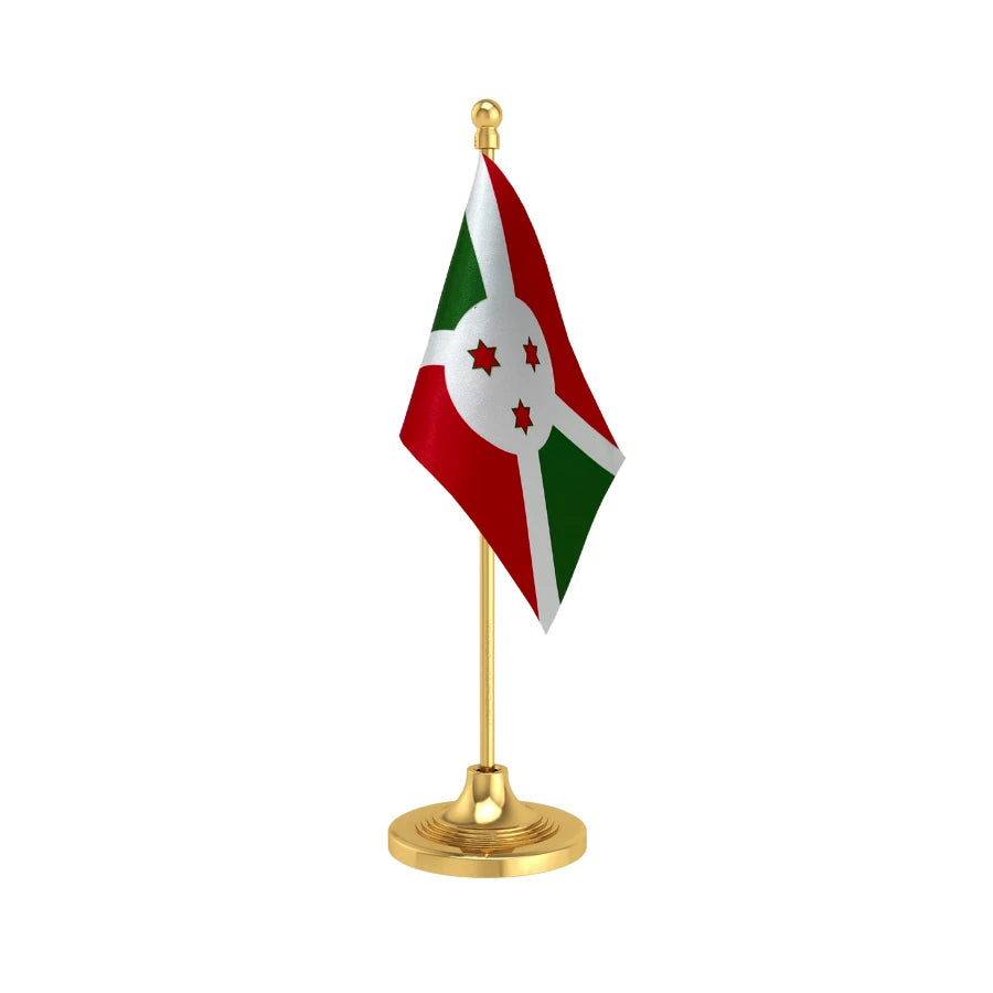 Burundi Table Flag of 4in x 6in With A Heavy Plastic Base