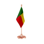 Benin Table Flag of 4in x 6in With A Heavy Plastic Base