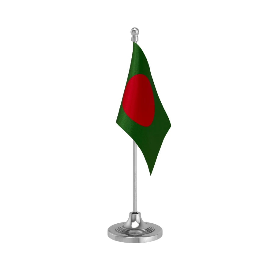 Bangladesh Desk Table Flag of 4in x 6in With A Heavy Plastic Base