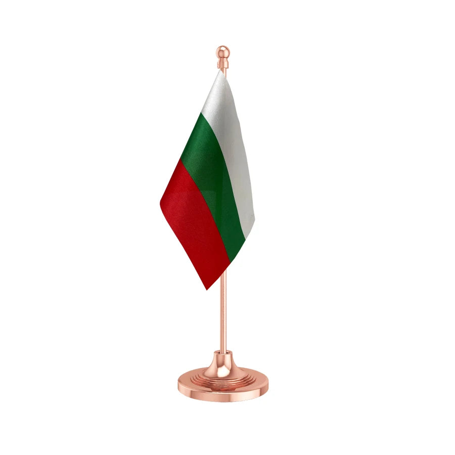 Bulgaria Table Flag of 4in x 6in With A Heavy Plastic Base