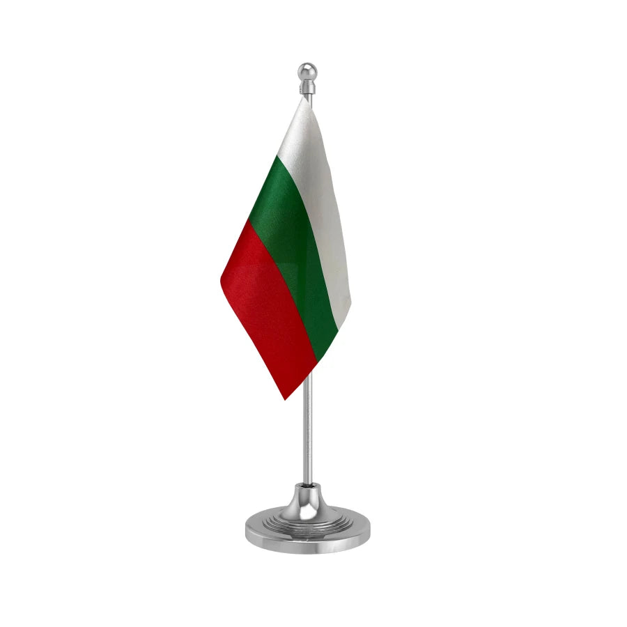 Bulgaria Table Flag of 4in x 6in With A Heavy Plastic Base