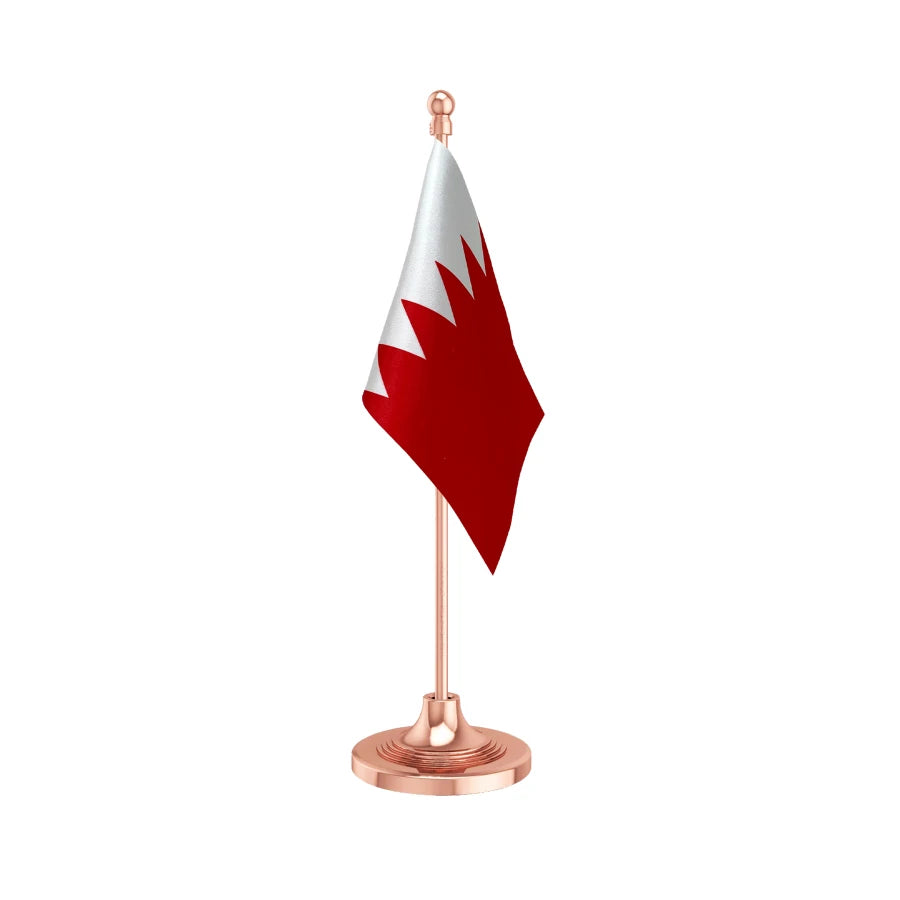 Bahrain Table Flag of 4in x 6in With A Heavy Plastic Base