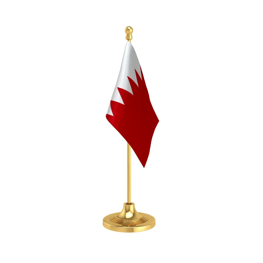 Bahrain Table Flag of 4in x 6in With A Heavy Plastic Base