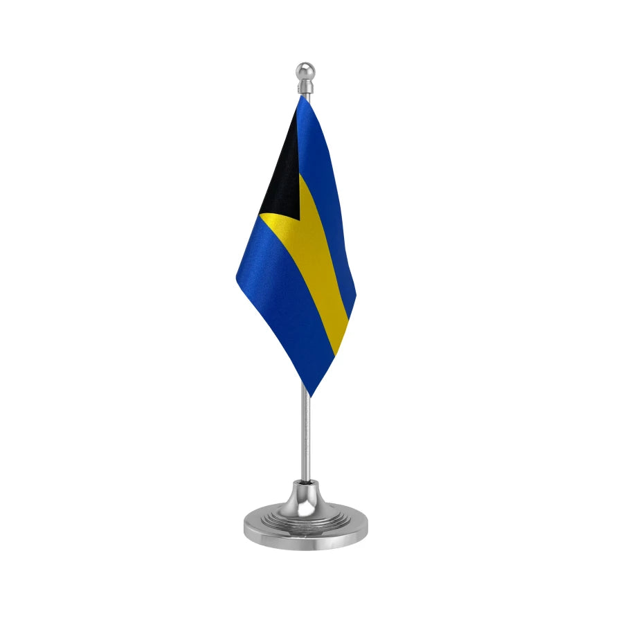 Bahamas Table Flag of 4in x 6in With A Heavy Plastic Base