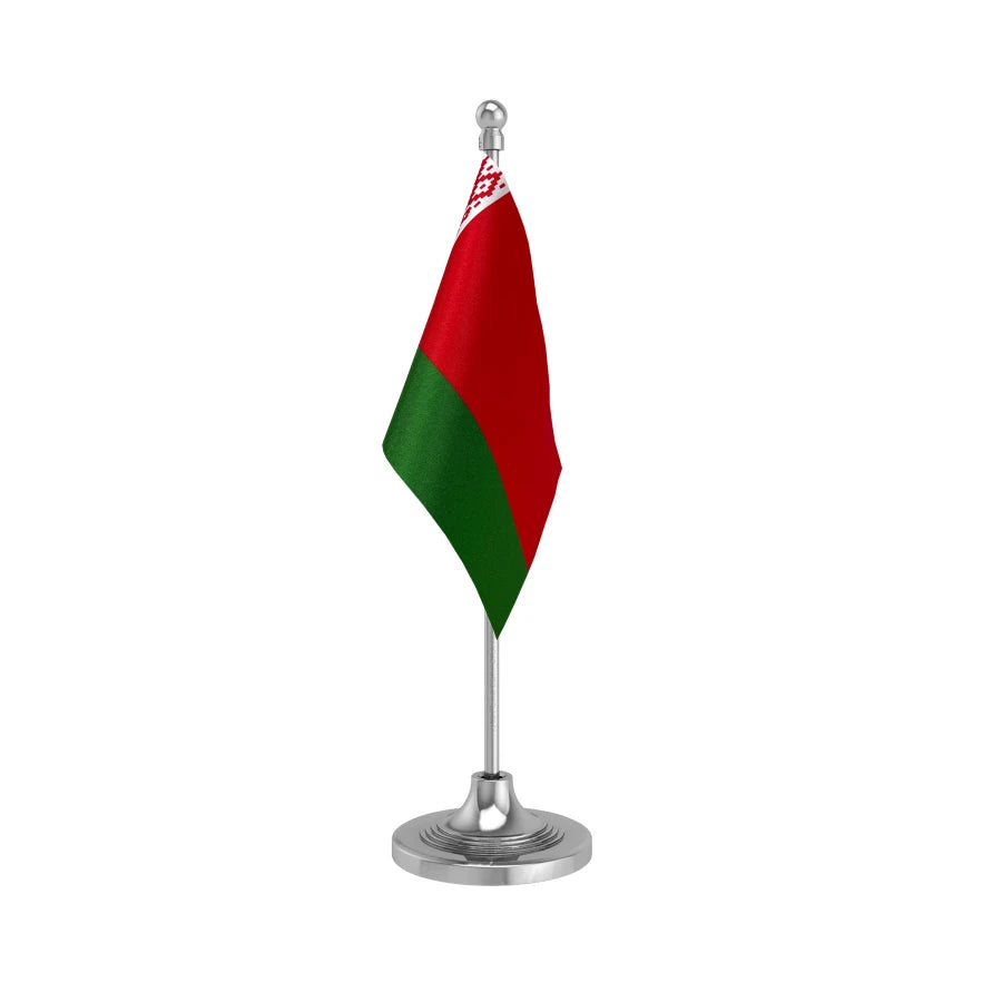 Belarus Table Flag of 4in x 6in With A Heavy Plastic Base