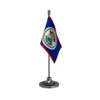 Belize Table Flag of 4in x 6in With A Heavy Plastic Base