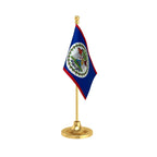 Belize Table Flag of 4in x 6in With A Heavy Plastic Base