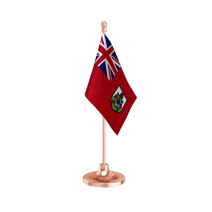 Bermuda Table Flag of 4in x 6in With A Heavy Plastic Base