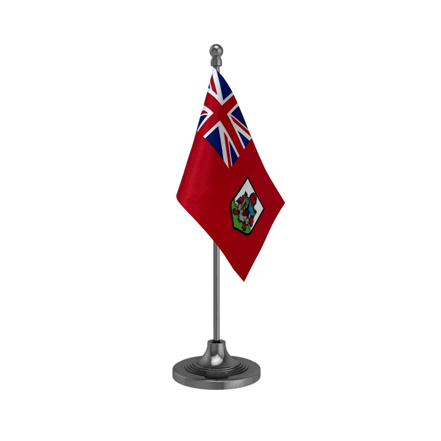 Bermuda Table Flag of 4in x 6in With A Heavy Plastic Base