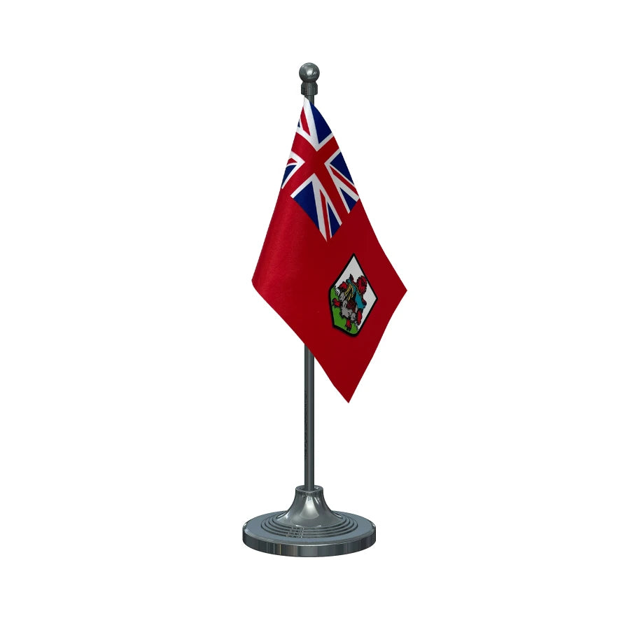 Bermuda Table Flag of 4in x 6in With A Heavy Plastic Base