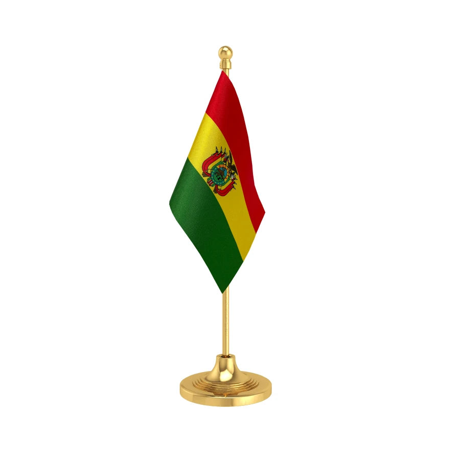 Bolivia Table Flag of 4in x 6in With A Heavy Plastic Base