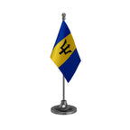 Barbados Table Flag of 4in x 6in With A Heavy Plastic Base