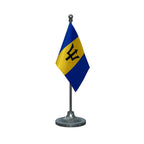 Barbados Table Flag of 4in x 6in With A Heavy Plastic Base