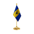 Barbados Table Flag of 4in x 6in With A Heavy Plastic Base