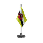Brunei Darussalam Table Flag of 4in x 6in With A Heavy Plastic Base