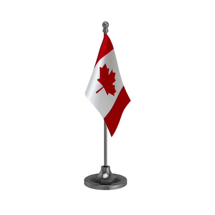 Canada Table Flag of 4in x 6in With A Heavy Plastic Base