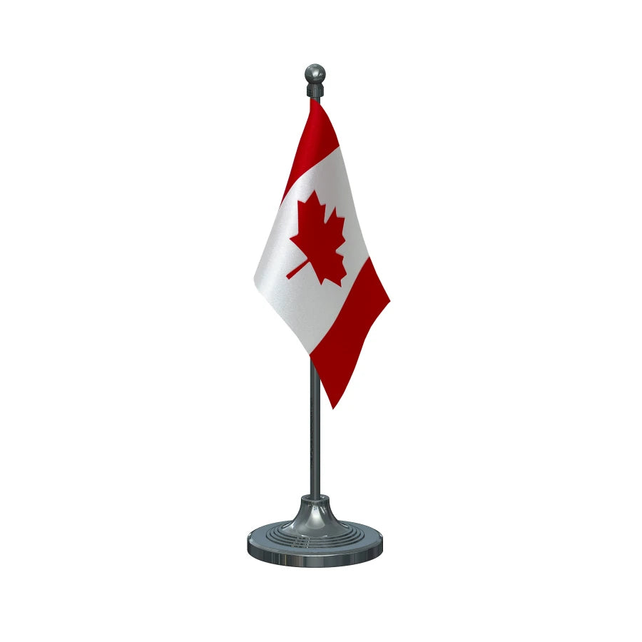 Canada Table Flag of 4in x 6in With A Heavy Plastic Base