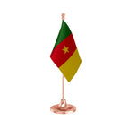 Cameroon Table Flag of 4in x 6in With A Heavy Plastic Base