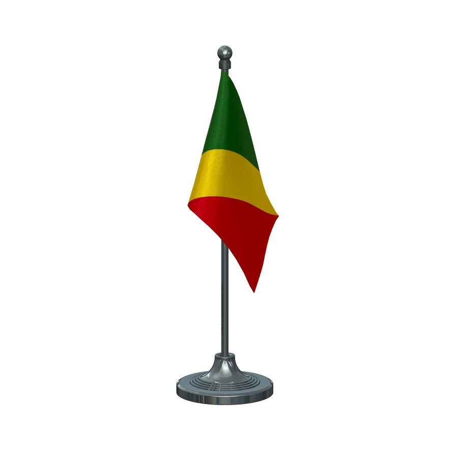 Corporation Republic of Congo (Brazzaville) Table Flag of 4in x 6in With A Heavy Plastic Base