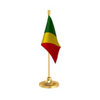 Corporation Republic of Congo (Brazzaville) Table Flag of 4in x 6in With A Heavy Plastic Base