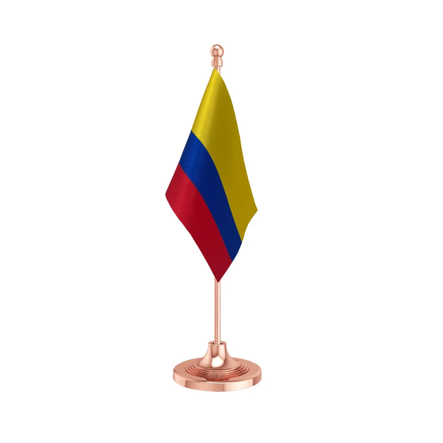 Colombia Table Flag of 4in x 6in With A Heavy Plastic Base