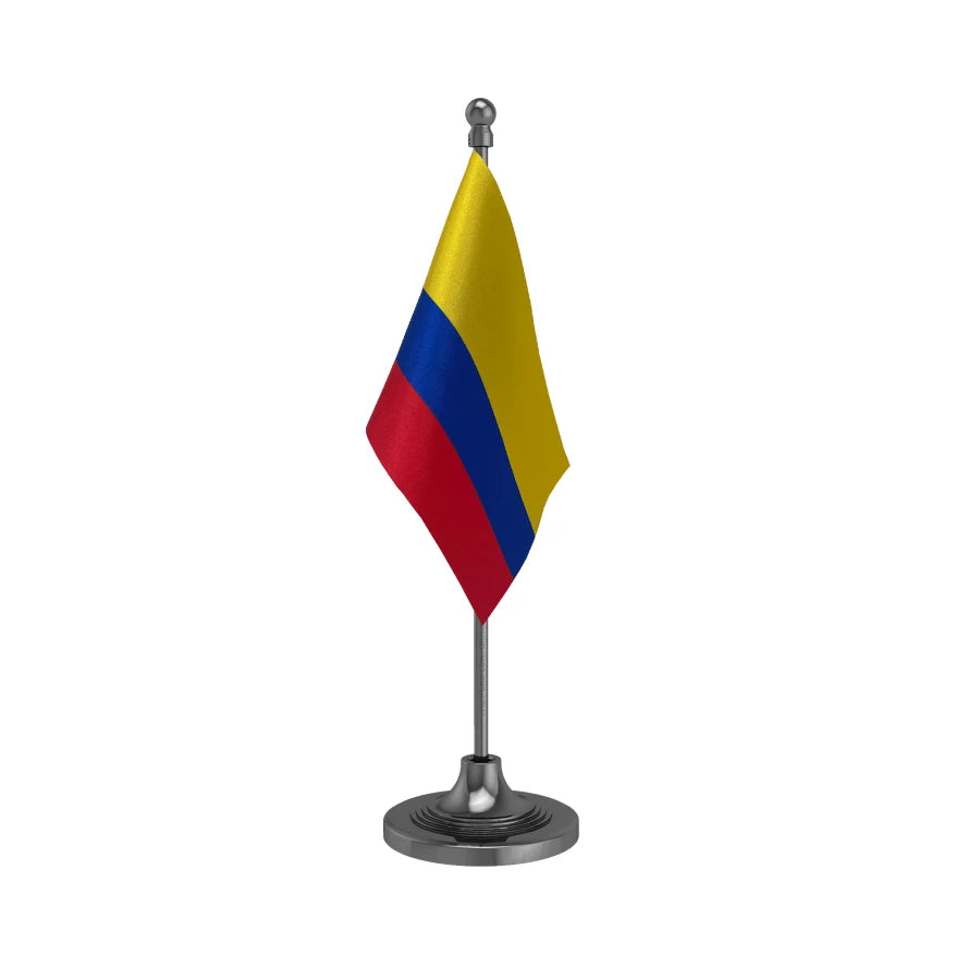 Colombia Table Flag of 4in x 6in With A Heavy Plastic Base