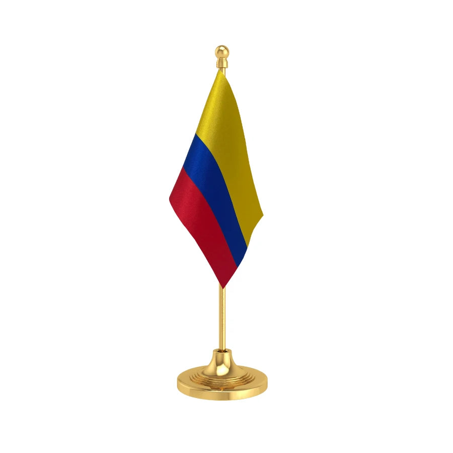 Colombia Table Flag of 4in x 6in With A Heavy Plastic Base
