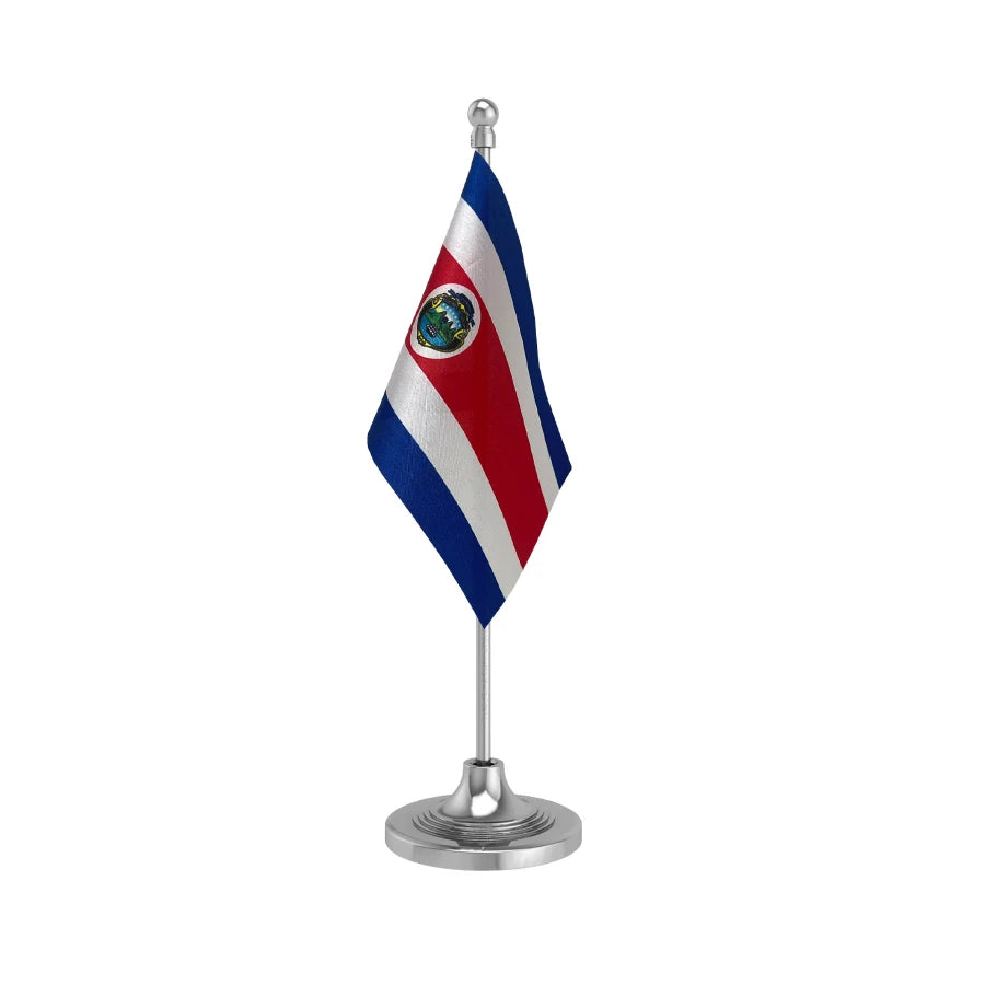 Costa Rica Table Flag of 4in x 6in With A Heavy Plastic Base