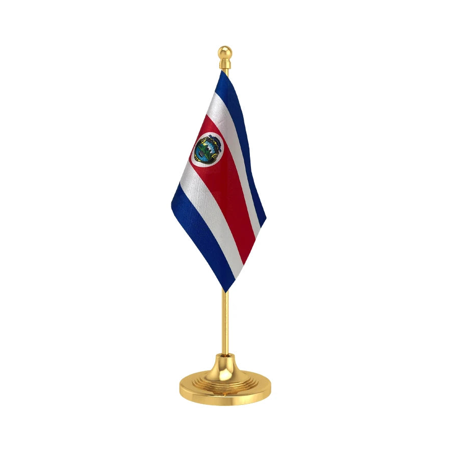 Costa Rica Table Flag of 4in x 6in With A Heavy Plastic Base