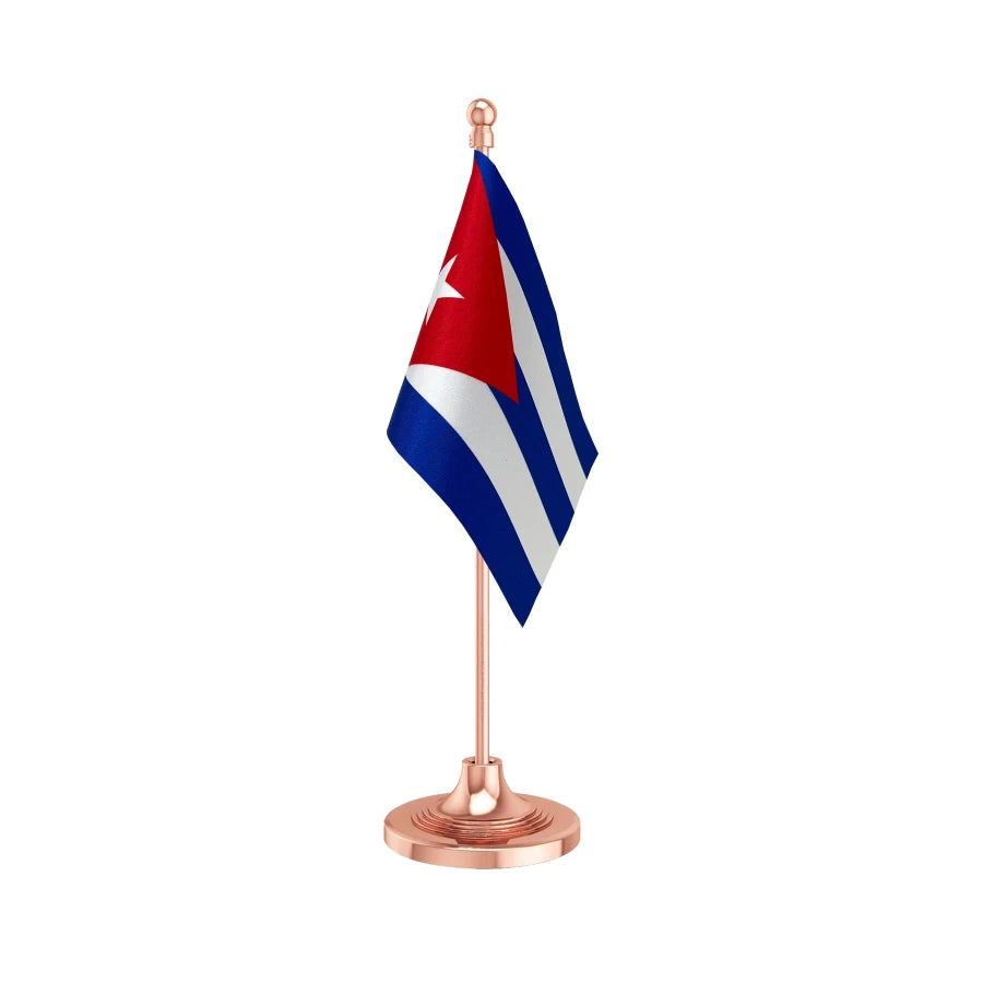 Cuba Table Flag of 4in x 6in With A Heavy Plastic Base