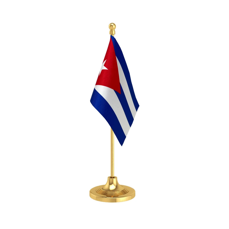 Cuba Table Flag of 4in x 6in With A Heavy Plastic Base