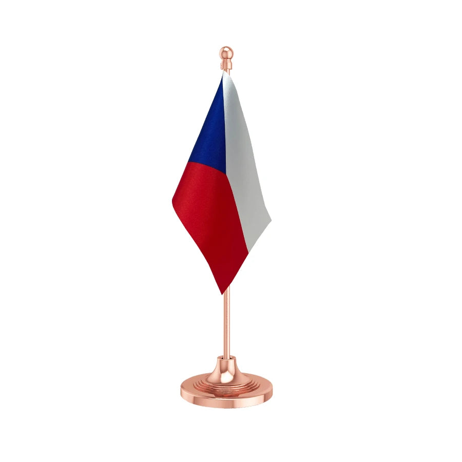 Czech Republic Table Flag of 4in x 6in With A Heavy Plastic Base