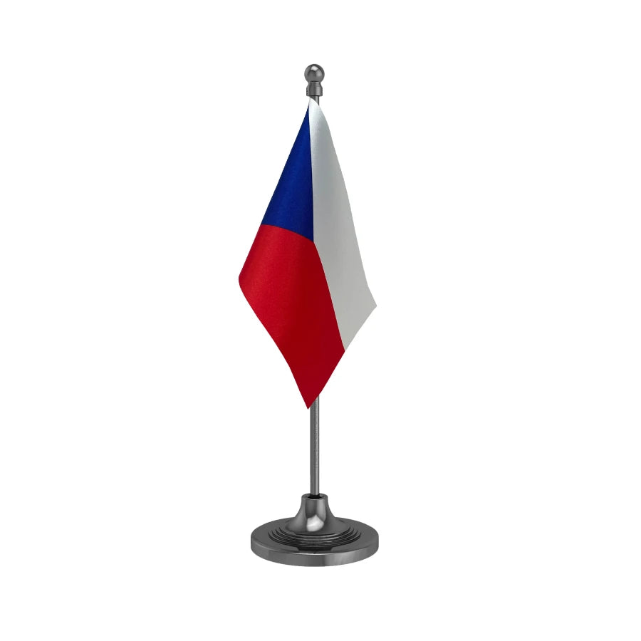 Czech Republic Table Flag of 4in x 6in With A Heavy Plastic Base