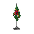 Dominica Table Flag of 4in x 6in With A Heavy Plastic Base