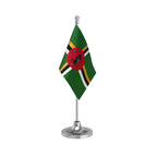 Dominica Table Flag of 4in x 6in With A Heavy Plastic Base